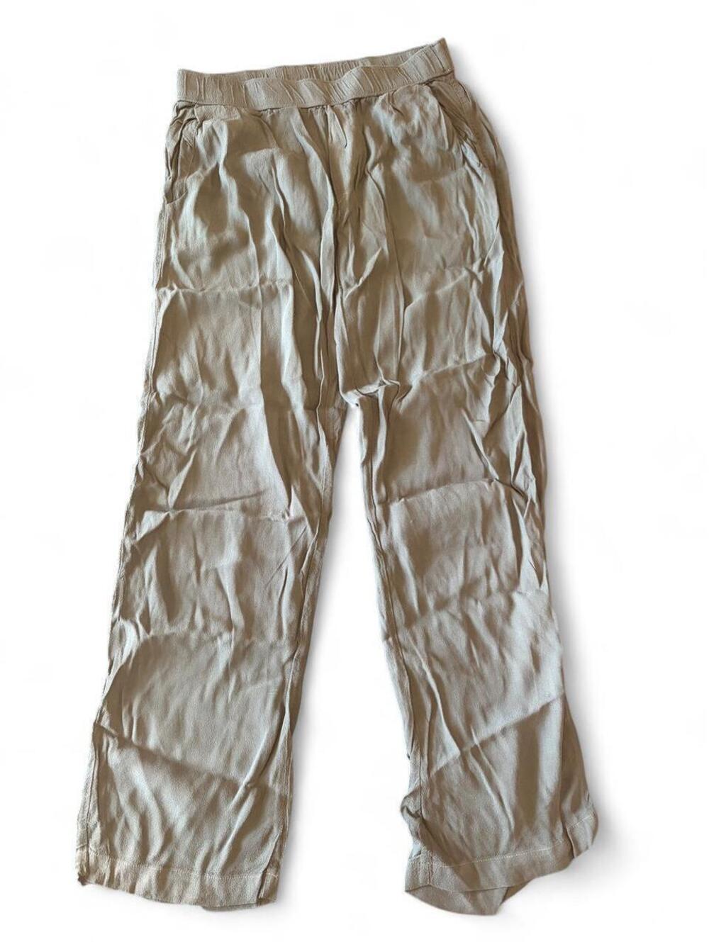 Enza Costa 100% Rayon Wide Leg Pull-On Pants – Olive / Khaki Grey